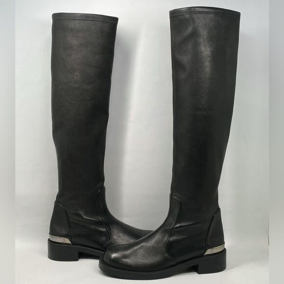 Stuart Weitzman Bold SW Logo Slouch Boots size 6.5 - Picture 9 of 14